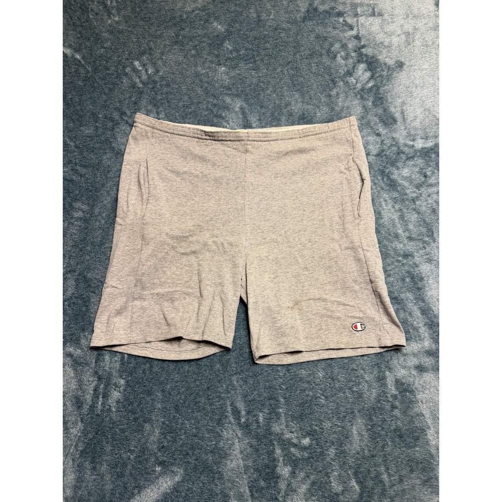 Champion Shorts Medium Men's Heather Grey Jersey Knit Athletic Gym Pockets